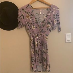 Purple Floral Mini Dress